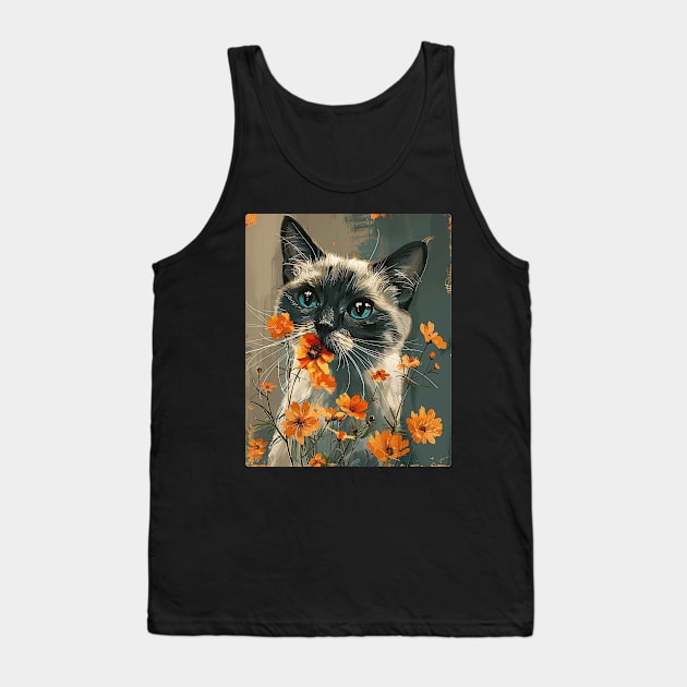 Ragdoll  Cat Flowers Photo Funny Cat Lover Gift Idea Tank Top by karishmamakeia